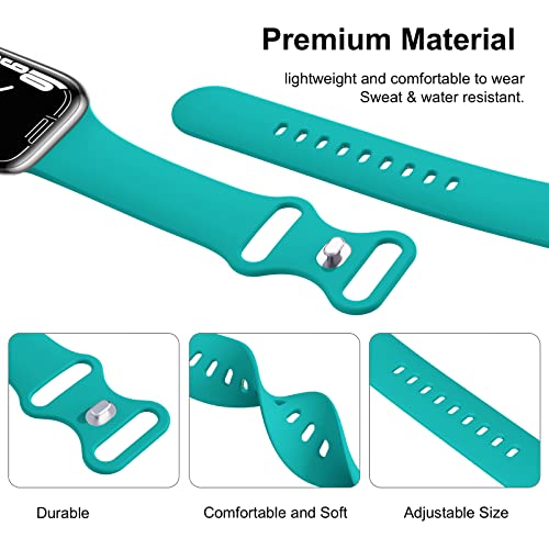 Image of (6 Packs) Sport Bands Compatible with Apple Watch Band 38mm 40mm 41mm 42mm 44mm 45mm 46mm 49mm Silicone iWatch Band Ultra 3 2 1 SE Series 11 10 9 8 7 6 5 4 3 2 1 Women Men
