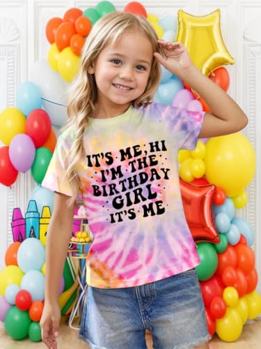 Image of Birthday Girls Shirt Kid It's Me Hi I'm The Birthday Girl It's Me 5-12Y | YHHR Birthday Shirts for Girls ,Bday Girl Shirt ,Its My Birthday Shirt Girl Graphic Tee ,Kids Bday Party Outfit 5-12 Years