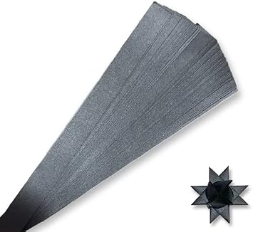 Metallic Black Paper Strips for Weaving Projects Single Color Packs. Paper Strips for Moravian Stars, German Stars and Froebel Stars. 50 Strips per Pack 1/2 x 19 inch