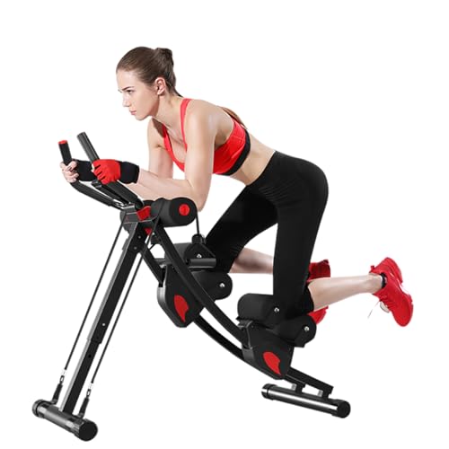 Fitlaya Fitness Máquina de abdominales, equipo de entrenamiento abdominal para gimnasio en casa, entrenador de abdominales ajustable en altura, equipo de fitness plegable con bandas de resistencia,