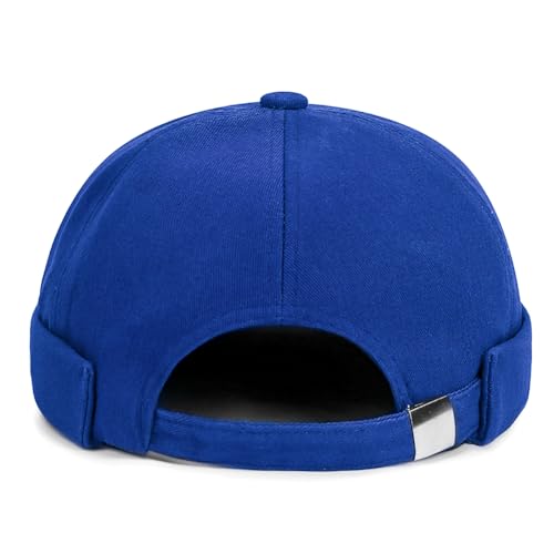 Image of 2 Pcs Mens Brimless Docker Cap Set - Retro Worker Sailor Skull Cap Beanie with Rolled Cuff