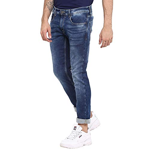 Image of Pepe Mens 5 Pocket Whiskered Effect Jeans