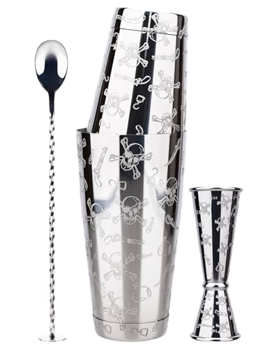 MeowvCraft Boston Cocktail Shaker Set, Bartender Kit 3-Piece with Jigger,