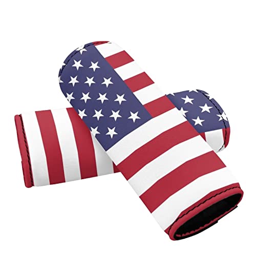 Bigcarjob American Flag Luggage Handle Wrap Grip,2 Pack Neoprene Suitcase Trolley Handle Grip Cover Protection Sleeve,Travel Accessories Suitcase Identifier Luggage Handle Wraps Replacement #TOP13