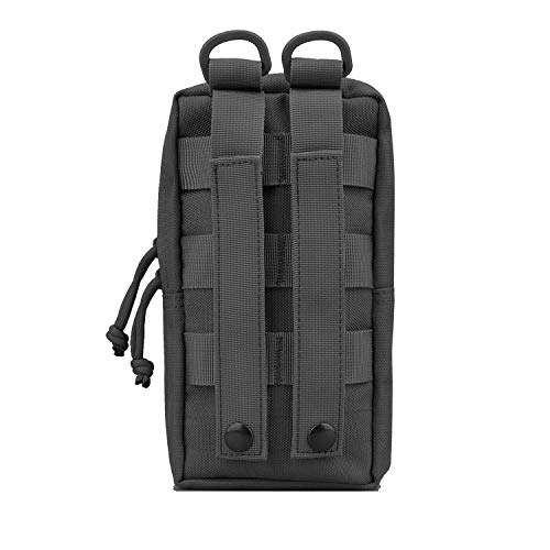 AMYIPO MOLLE Pouch Multi-Purpose Compact Tactical Waist Bags Small Utility Pouch (Black (8" x 4.5" Pouch - 2PCS))
