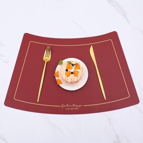 Set de table antidérapant en cuir résistant pour table ronde - 2