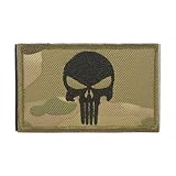 Cobra Tactical Solutions Punisher Totenkopf Digital Camo Military Besticktes Patch mit Klettverschluss für Airsoft Cosplay Paintball für Taktische Kleidung Rucksack (Camouflage)