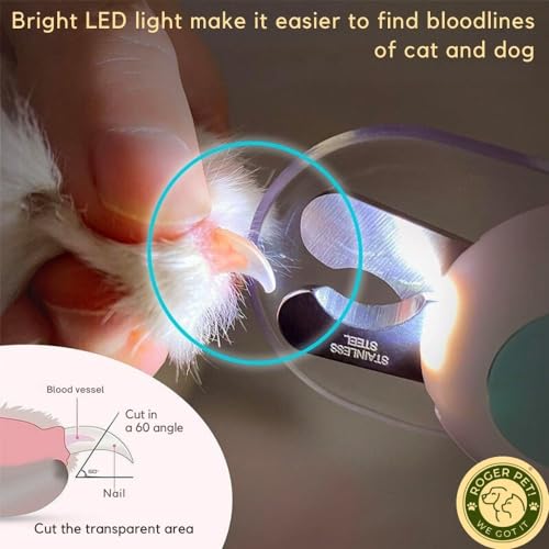 Roger-Pet-Professional-Cat-Nail-Clipper-and-Dog-Nail-Clippers-Pet-Best-Nail-Clippers-Nail-Trimmers-and-Nail-File-for-Claw-Care-Pet-Supplies-with-LED-Light-for-Avoiding-Over-Cutting