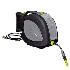 Dévidoir Mural Arrosage Automatique Rétractable Jardibric - 35 m, Pivotant 180°, Lance Incluse