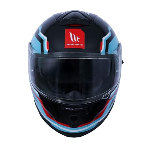 Image of MT Helmets Thunder 3 SV Blaze Full Face Helmet for Men and Women, DOT and ISI Certified, Sharp 4 Star Rated, Pinlock Ready, Internal Sun Visor, Double D Ring