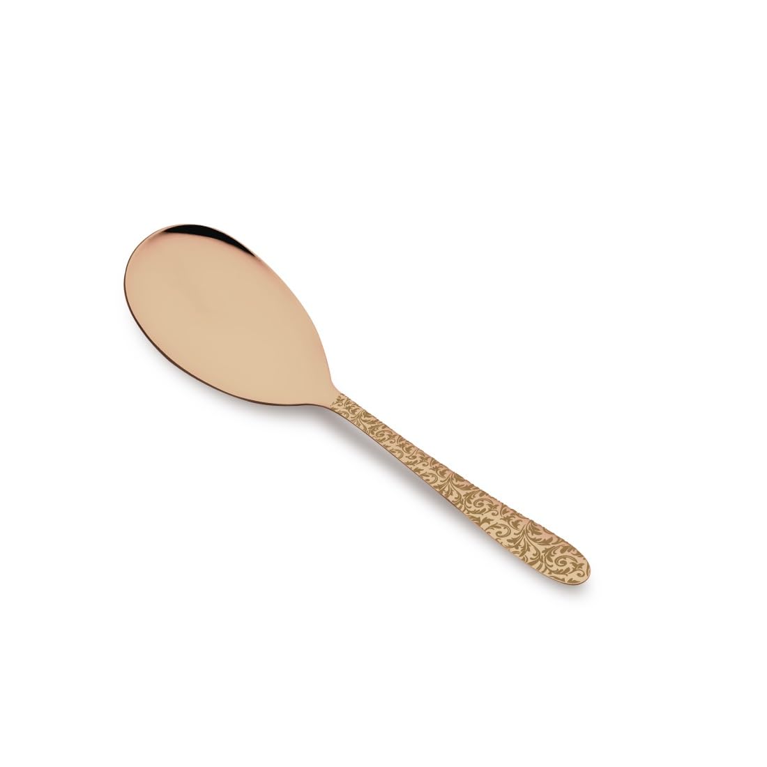 Shri & Sam Stainless Steel Jasmine Rose Gold with Laser Rice Server Spoon