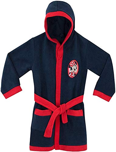 Kidz with Character Girls Minnie Mouse Hooded Dressing Gown Bath Robe Set Nightwear Ages 2-8 Years (2-3 Years) Navy