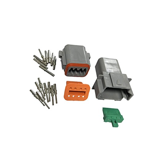 Lightronic Dt Series 8 Pin Connector Kit 16-20 Awg Male And Female Auto Waterproof Electrical Wire Connector Plug 5 Set #TOP3
