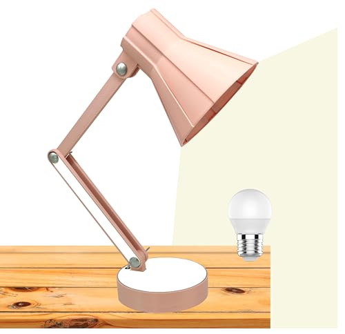 Luminária Abajur Articulada De Mesa Sala Quarto - Abajur Tipo Pixar Com Base (Salmao)