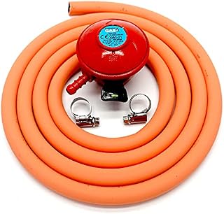 Patio Gas Regulator 27Mm Clip On With 2M Hose + 2 Clips Fits Calor/Flogas