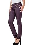  ONLY Damen Hose 15069823/OLIVIA COATED NOOS, Gr. 36 (S), Violett (Fig Detail:GOLDEN ZIPPER and BUTTON)