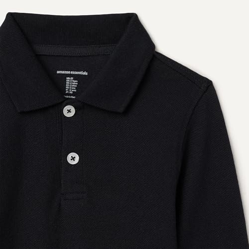 Image of Amazon Essentials Boys and Toddlers' Long-Sleeve Pique Polo Shirts for School Uniform, Multipacks