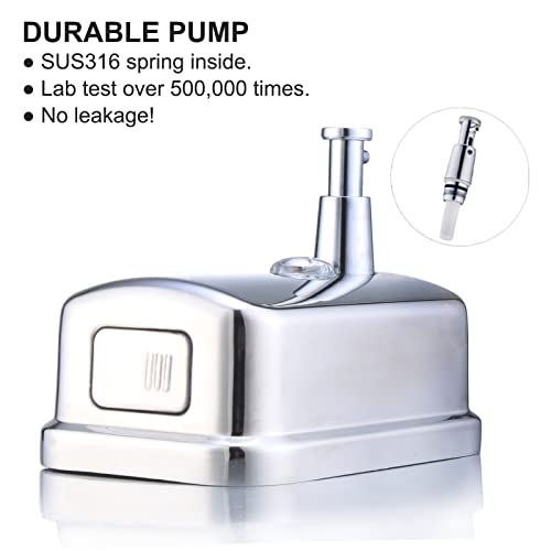 VANNSOO Commercial Soap Dispenser Wall Mount Stainless Steel Manual Liquid Pump Rust-Proof Leak Free for Bathroom (17 fl oz / 500ml) by VANNSOO - Image 5