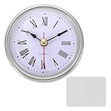 PATIKIL Wanduhr Ohne Tickgeräusche, 2.6/65mm Küchenuhr Uhr Wand für Zimmer Zuhause Küche Schlafzimmer Büro Silber (Römische Schrift)
