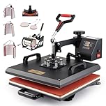 CREWORKS 8-in-1 38X38 cm Heat Press Dual Digital Control, 360 Degree Swivel Heat Press Machine, Multipurpose Combo Kit Sublimation Printing Machine for T Shirts, Mug, Hat, Plate, Cap (38x38cm 8in1)
