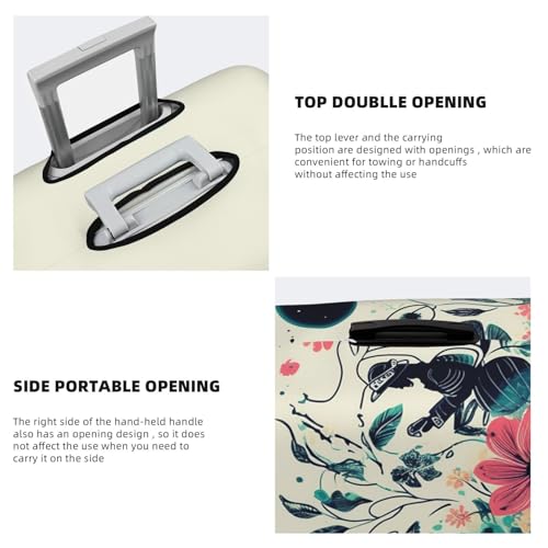 Travel Luggage Cover Line space flower Suitcase Protector Elastic Washable Stretch Suitcase Protector Anti-Scratch Travel Suitcase Cover Fit 18-32 Inch Luggage4