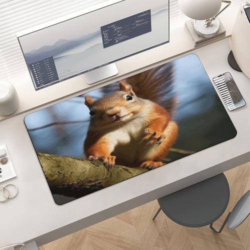 Squirrel Funny Animal Alfombrilla Grande Antideslizante miniatura 6