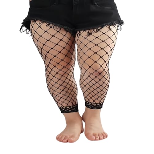 Zenova Women’s Plus Size Fishnets Footless Tights - Stretchy High Waist Fishnets Bodystockings,Fishnet Stockings for Women