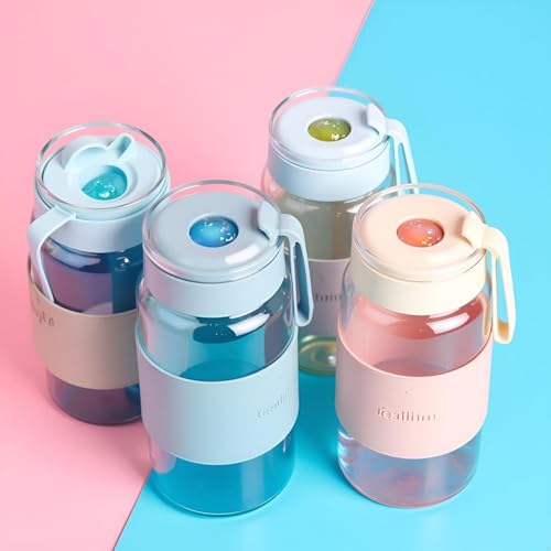 Image of Mini Glass Water Bottle 340ML, Leak-Proof Double-Walled Travel Bottle | Small Water Bottle for School, Office, Coffee & Picnic (Multicolour, 1 Piece)