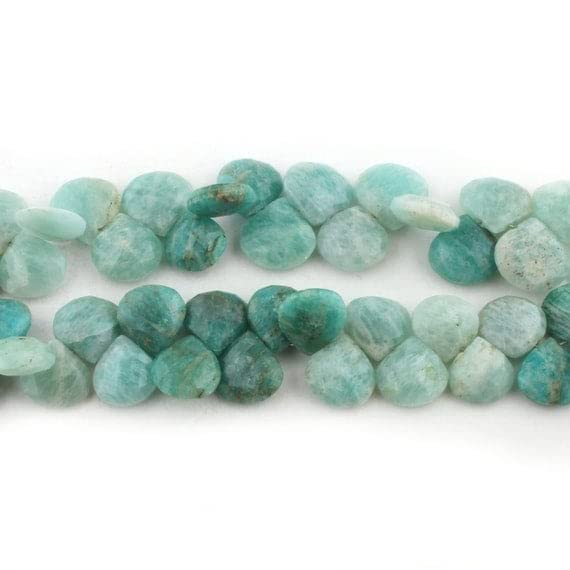 Perles de Coeur Amazonite Russe Facetée pour Créer vos Bijoux Bohèmes d'Été