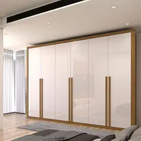 Guarda-Roupa Casal Classic 6 Portas e 6 Gavetas Fabricado em 100% MDF, Móvel de Quarto Espaçoso, Design Moderno e Alta Durabilidade (Bege,Moderno)