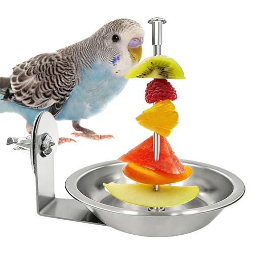 Gihioue Käfig Futterautomat,Edelstahl-Obstspieß | Futternapf Für Wellensittiche,Für Heimkäfig Nymphensittich Conure Innenbereich Und Außenbereich Gihioue Käfig Futterautomat,Edelstahl-Obstspieß | Futternapf Für Wellensittiche,Für Heimkäfig Nymphensittich Conure Innenbereich Und Außenbereich