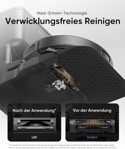 Robotstofzuiger eufy L60 met 5000Pa zuigkracht, haarontwarring, afzuigstation 60 dagen, iPath-lasernavigatie - Afbeelding 4