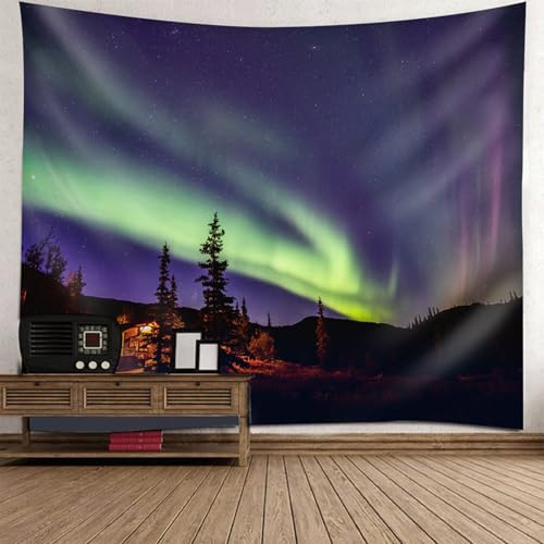 Tenture murale nature aurore boréale pour salon et chambre moderne