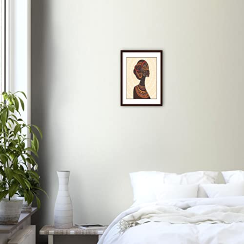 Art mural féminin inspiré d'une sculpture femme africaine à offrir
