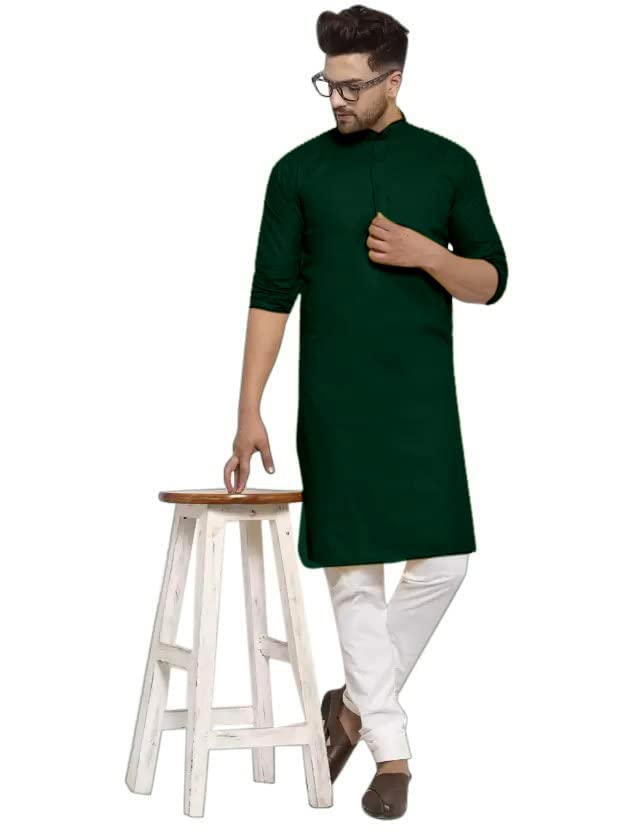 Image of OORA Men's Cotton Kurta & Pajama Set for Birthday,Wedding, Ceremony, Casual, Engagement