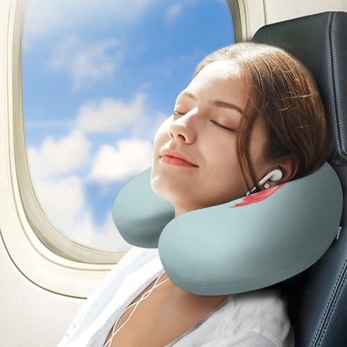 Almohada de espuma viscoelástica U 30x25 cm para viaje miniatura 3
