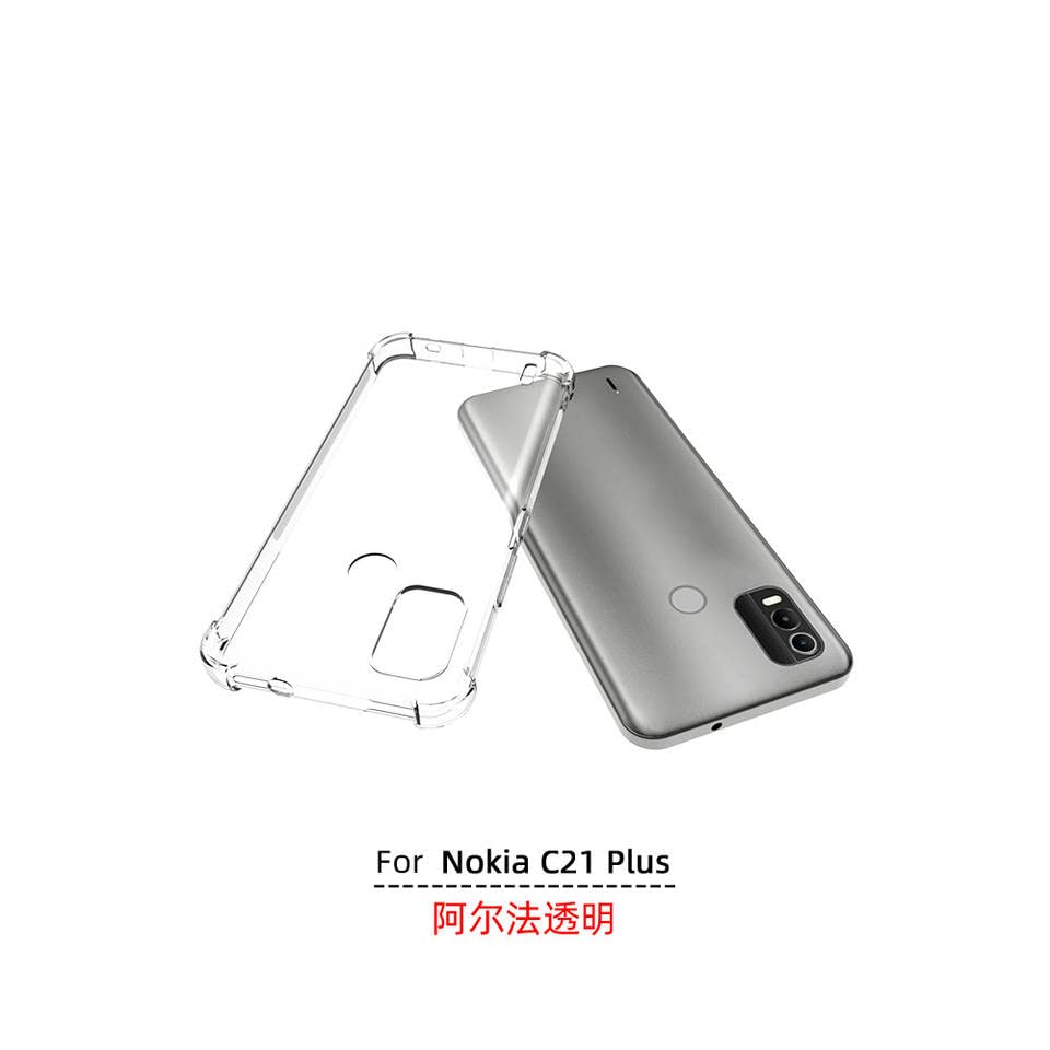 Image of A Accessories kart Rubber Bumper|| Transparent|| Edge To Edge Protection Back Case Cover For Nokia C21 Plus-Transparent