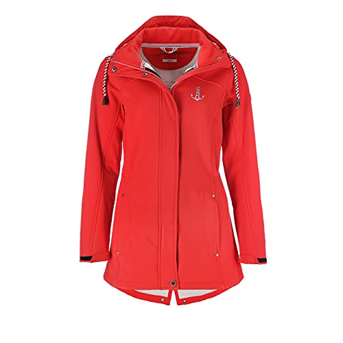 tomBrook Damen Softshell-Mantel Leuchtturm - Softshelljacke Regenjacke in Rot Größe 32/34