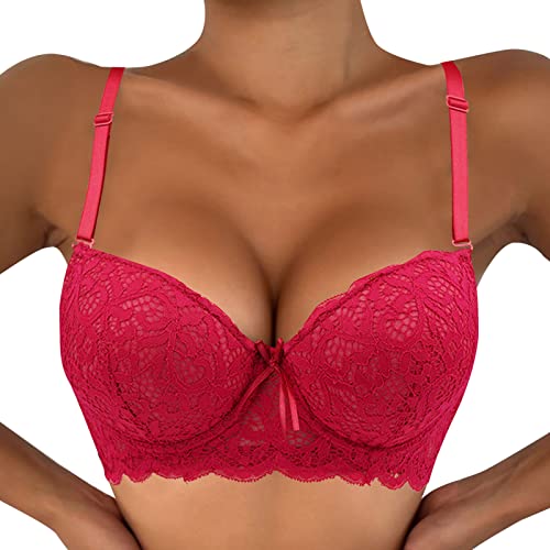 Soutien-gorge pour femmes en dentelle rouge fine 34B, l'élégance des armatures haut de gamme