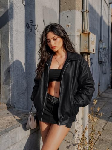 AUTOMET Women's Oversized Faux Leather Jacket for Fall and Winter - image 3