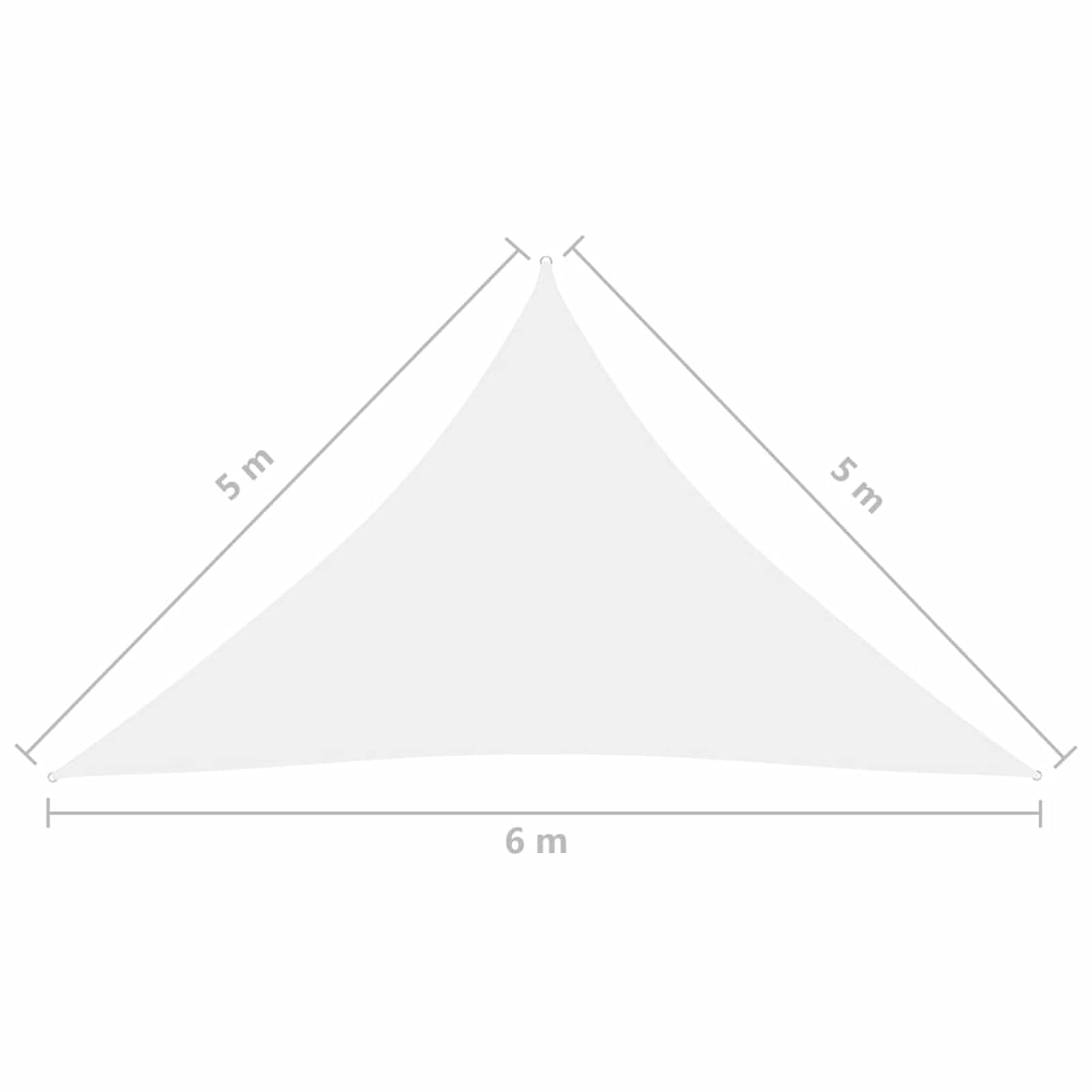 ZEYUAN Sunshade Sail Oxford Fabric Triangular 5x5x6 m White,Casa e Giardino,Prato e Giardino,Vita all'aperto,Ombrelloni e Parasole(SPU:135293)