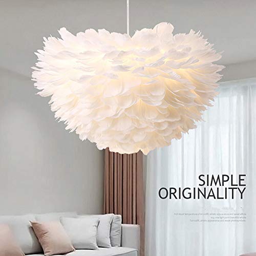 Luces colgantes de techo de diseño, bola de plumas