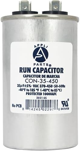Appli Parts Run Capacitor for ac 35 Mfd uF (microfarads) 370 VAC or 450 VAC