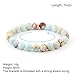 Clearain Natural Gemstones Bracelet 8mm Chakra Round Beads Energy Power Crystal Reiki Healing Elastic Stretch 7 Inch for Women Men Unisex（Turquoise-B）