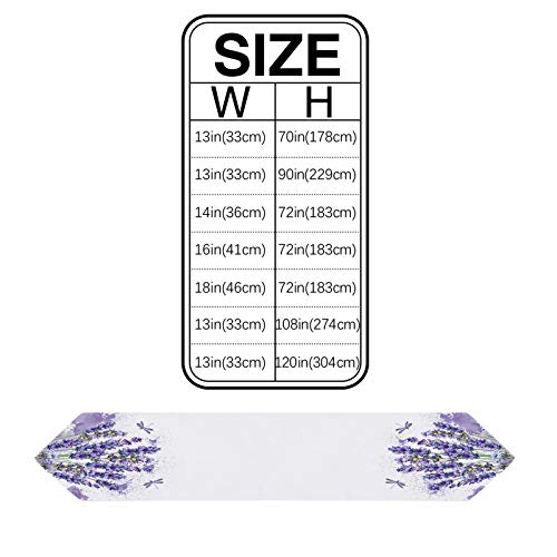 Charmhome Cotton Linen Table Runner 13 X 36 Inch Lavender Flower Pattern And Dragonfly Purple Table Runners For Farmhouse Decorations, Kitchen Dinning Outdoor Table Decor #TOP4