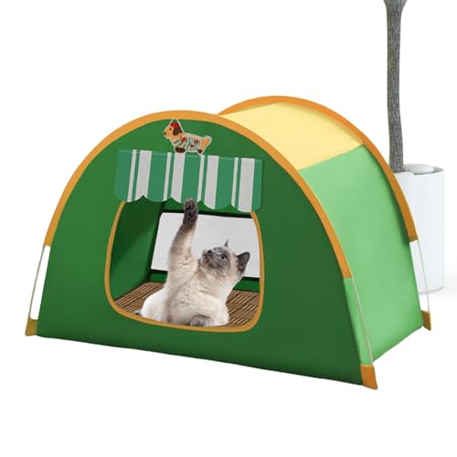 Niche pour chat lavable et pliable - Panier aéré pour intérieur et camping - 7