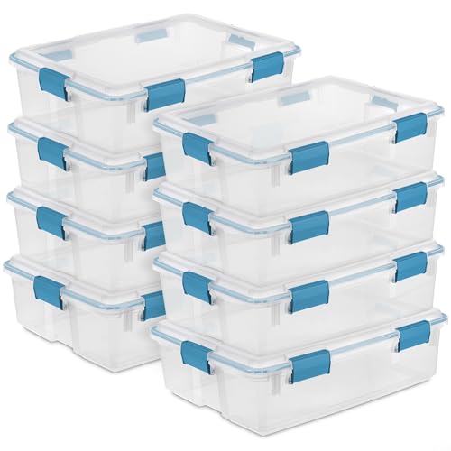 Image of Sterilite Gasket Storage Box with Lids for Home & Office, 37 Quart, 8-Pack