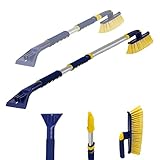 Michelin Snow Brush for Car Windshield – Ice Scraper with 34-50” Hybrid Extendable Handle Ergonomic Multi-Tool Detachable Swivel Head Non-Slip Foam Grip Heavy Duty Snow Remover for SUV, Truck
