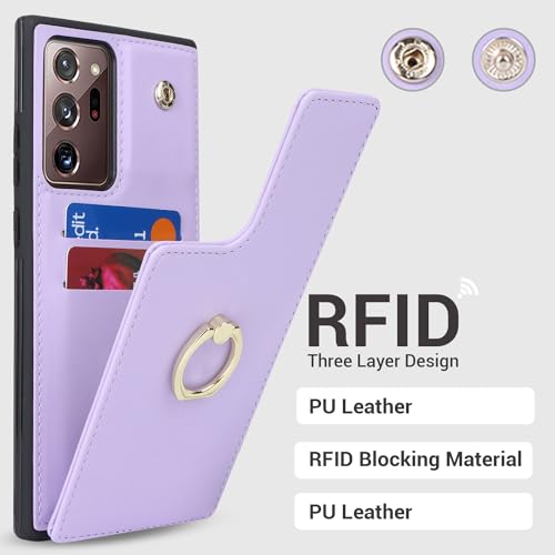 Image of for Samsung Galaxy Note 20 Ultra 5G Case with Card Holder,Galaxy Note 20 Ultra 5G Case Wallet for Women,Credit Card Holder,Ring Stand,Phone Wallet Cases 6.9 inch(Purple)