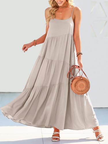 Image of ANRABESS Women Summer Casual Loose Sleeveless Sundress Spaghetti Strap Flowy Boho Linen Beach Vacation Maxi Long Dress